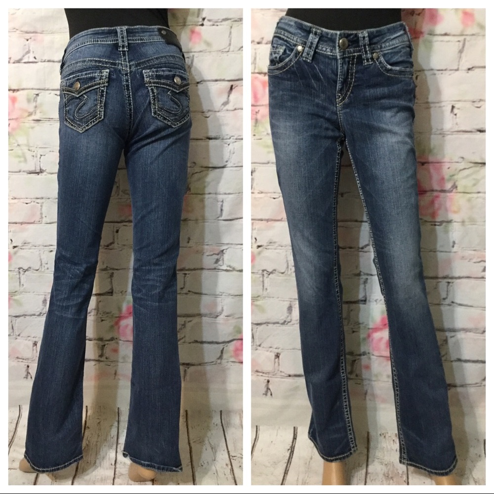 Silver Jeans SUKI Mid Slim Boot Jeans Sz 26 X 33